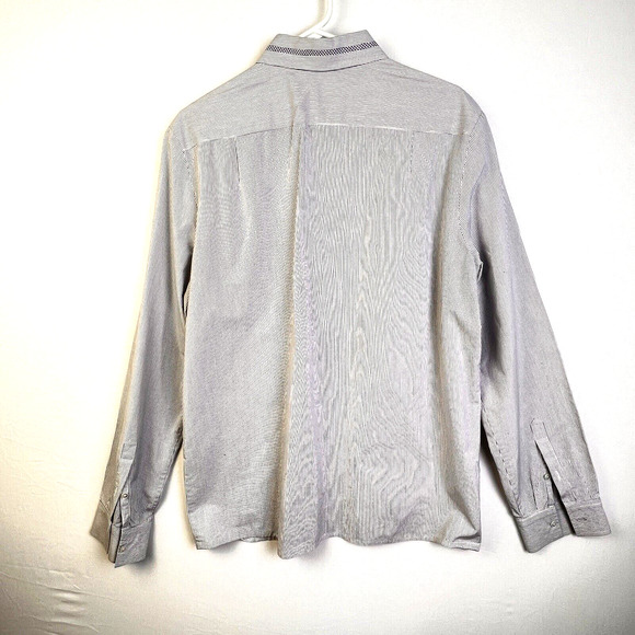 Richard Chai Button Down Shirt Women's XL White Gray Stripe Career Basic Work - Picture 6 of 11